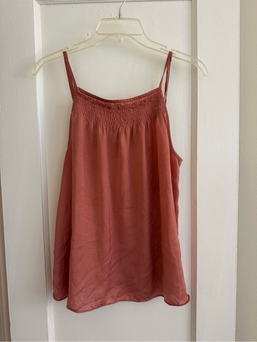 Rust Smocked-Neck Spaghetti Strap Camisole